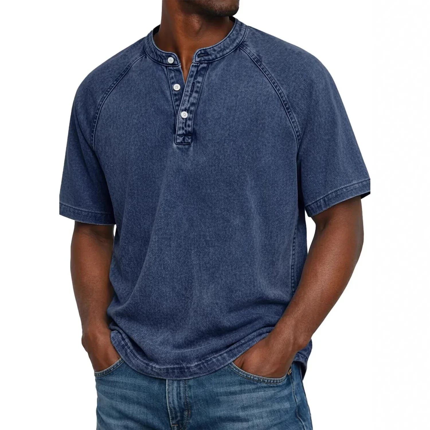Theo | Vintage Raglan Henley T Shirt