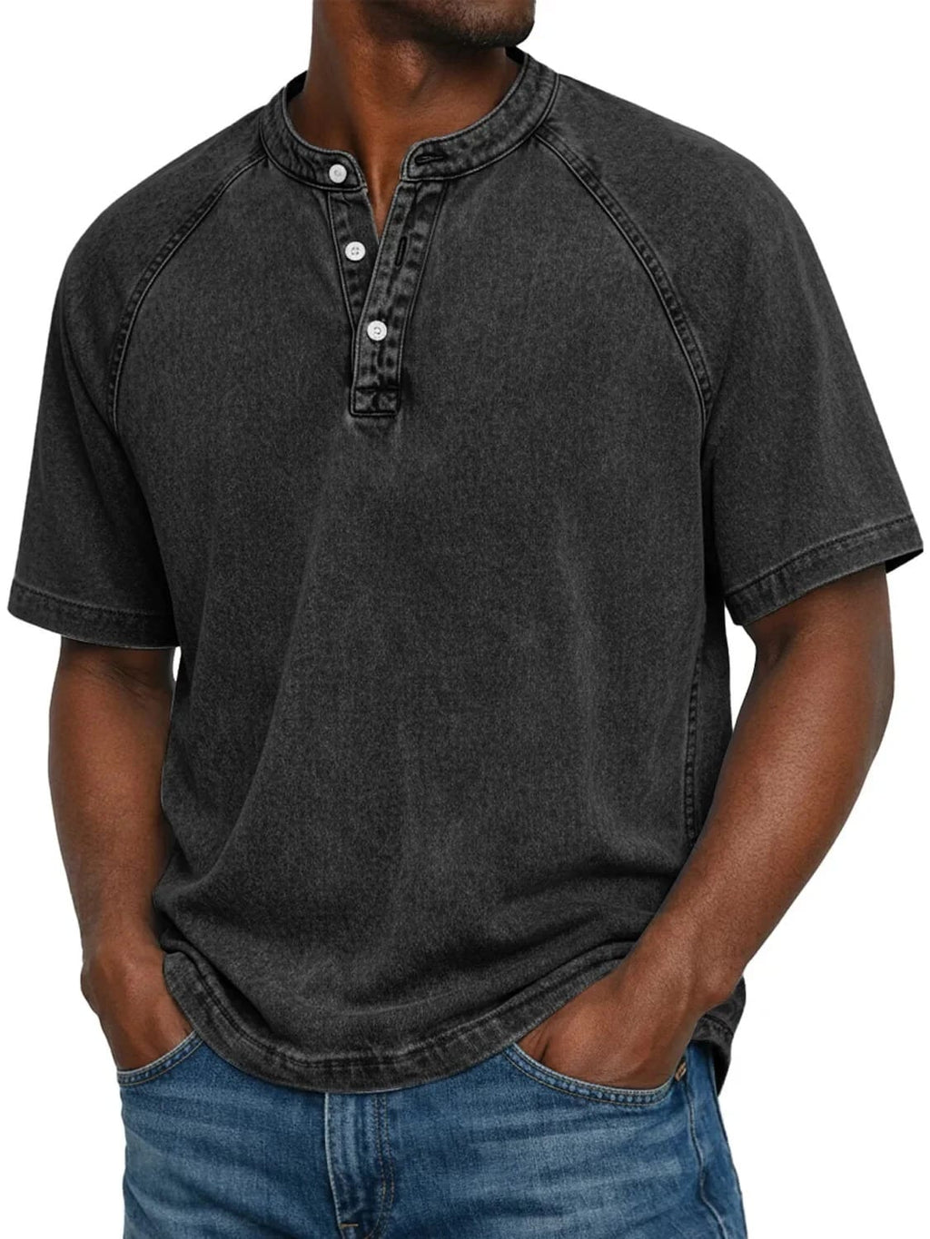 Theo | Vintage Raglan Henley T Shirt