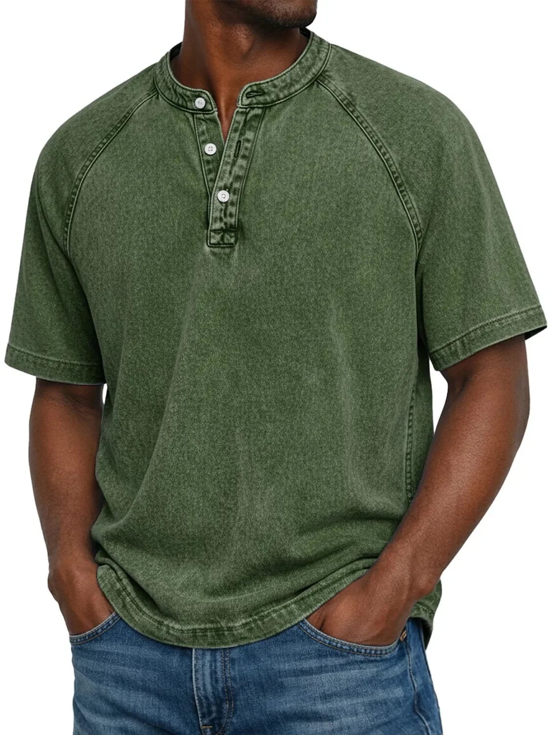 Theo | Vintage Raglan Henley T Shirt