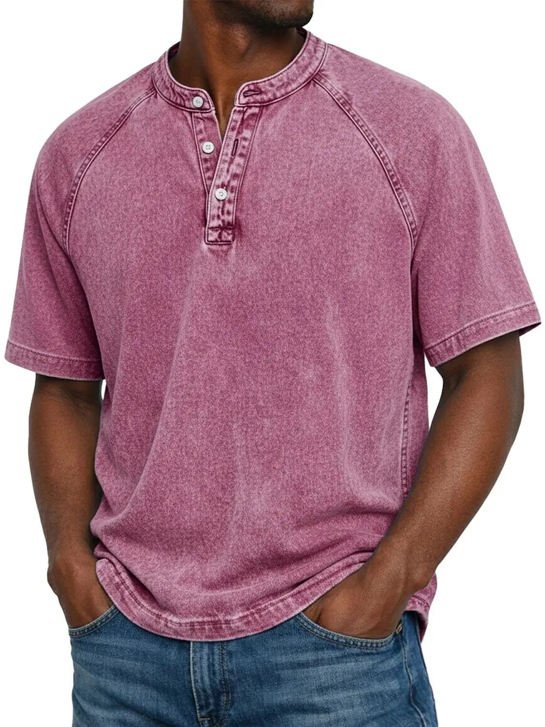 Theo | Vintage Raglan Henley T Shirt