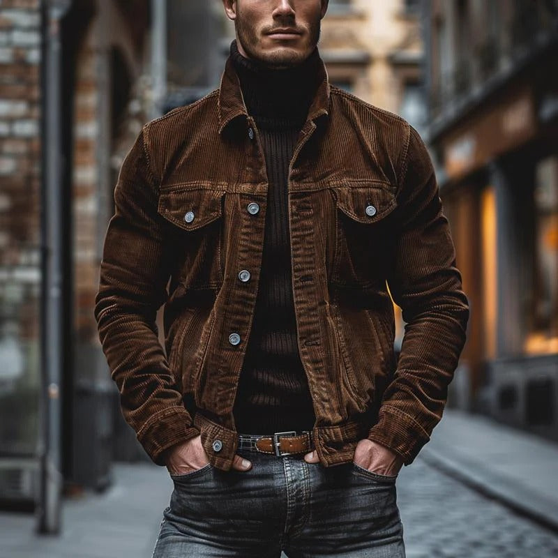 Oberian | Retro Vintage Corduroy Jacket for Men
